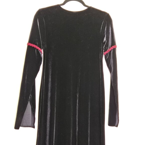 Vintage 90s Cykxtees Gothic Renaissance Medieval Vampire Velvet Dress - Picture 12 of 16